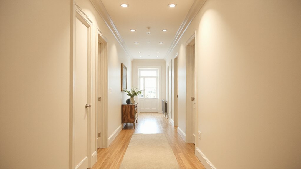 bright warm hallway lighting