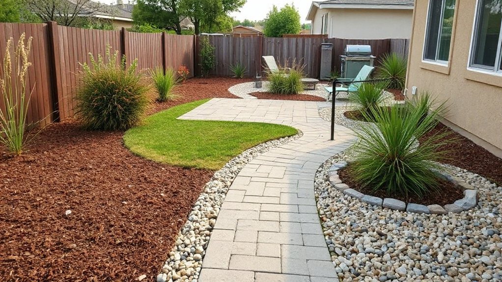 hardscape borders reduce mud