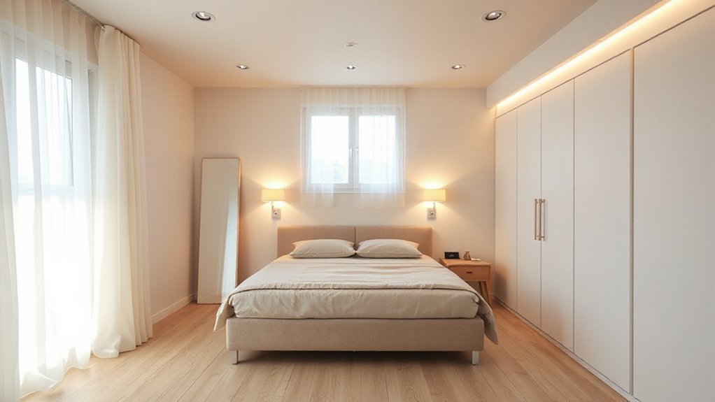 layered lighting and mirrors