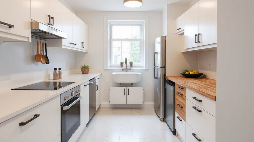 organized kitchen work zones