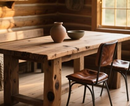 warm natural wood furniture